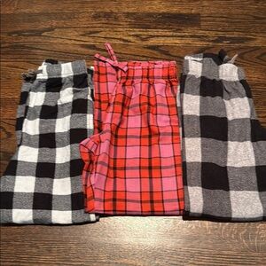 Plaid Kids Pajama Set - Black, Pink, Gray. Size 8. Used